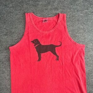 RARE Vintage 90s The Black Dog Marthas Vineyard 1996 Mens Red Tank Top Large